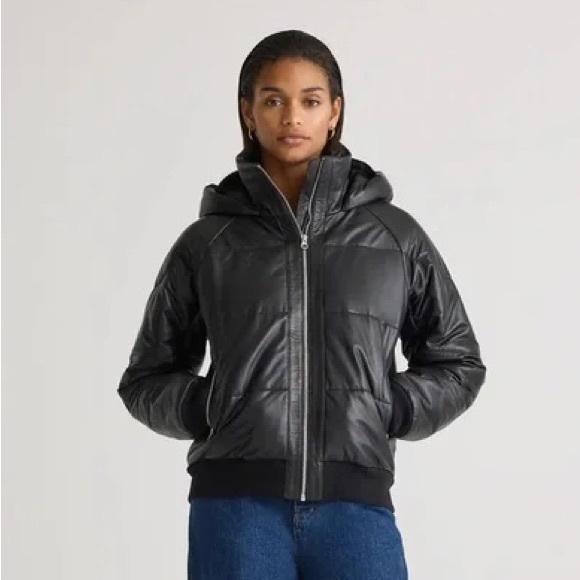 Quince Jackets & Blazers - Quince 100% Leather Puffer Jacket in black size S